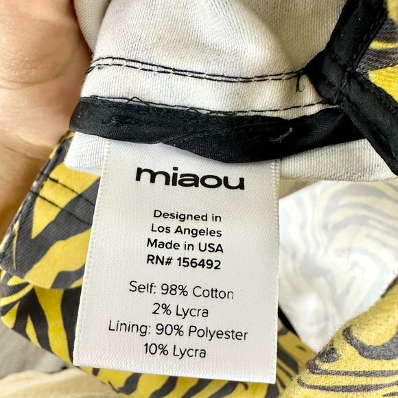 Miaou Lottie Mini Dress Bodycon Yellow Zebra Print Size Small - Picture 10 of 10